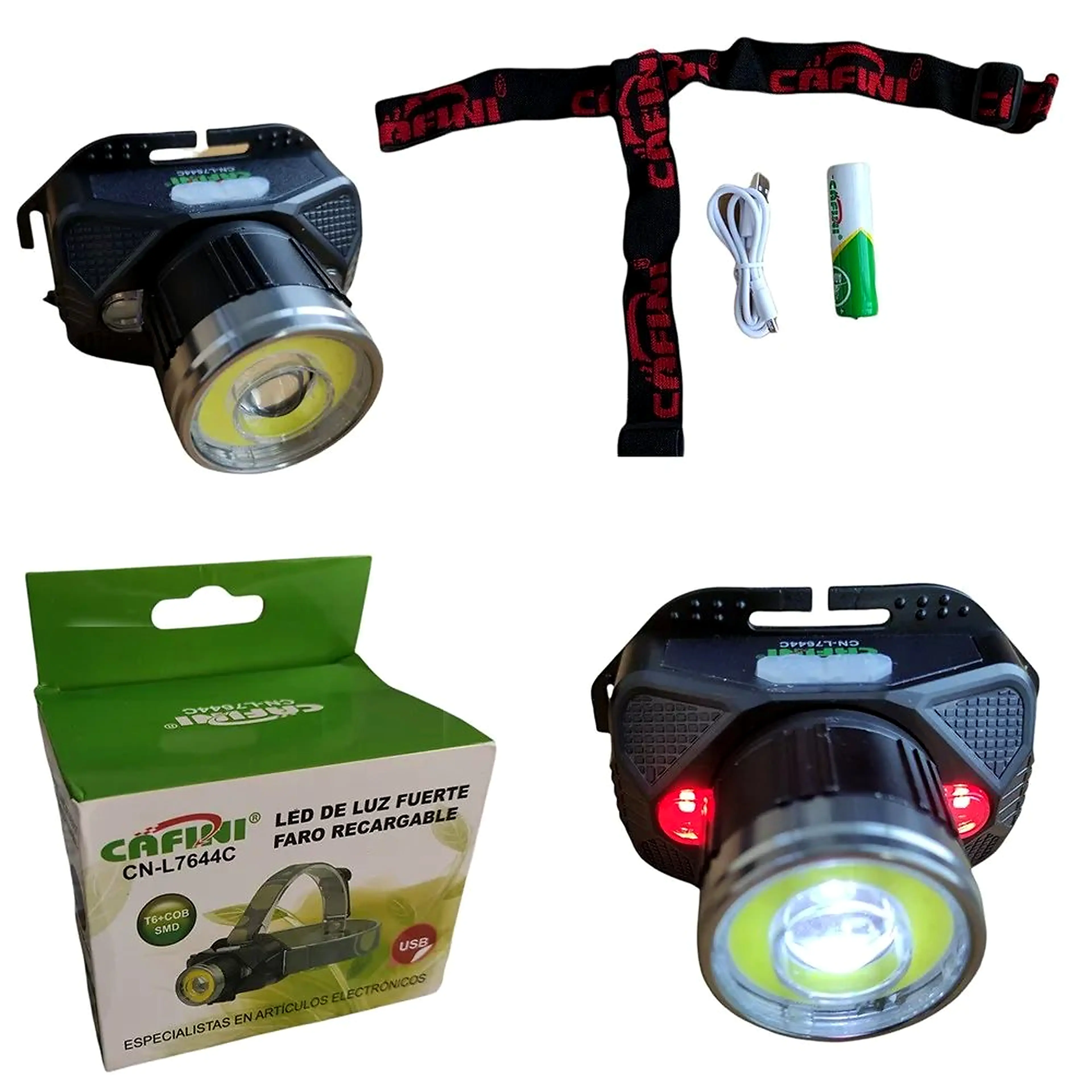 LINTERNA DE CABEZA LED RECARGABLE CAFINI CN-L7644C